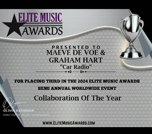 Elite Music Awards 3rd Place Finalist for Best Collaboration January-June 2024 for 'Car Radio'